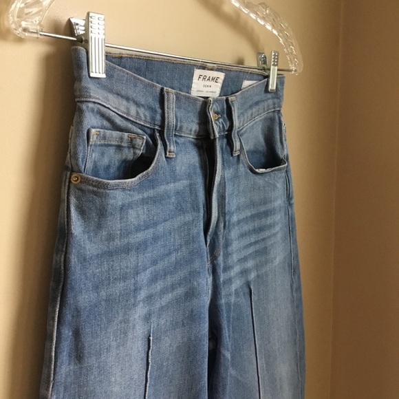 FRAME Denim Le Palazzo Wide Leg Front Seam Jeans Bad Company - Picture 5 of 13